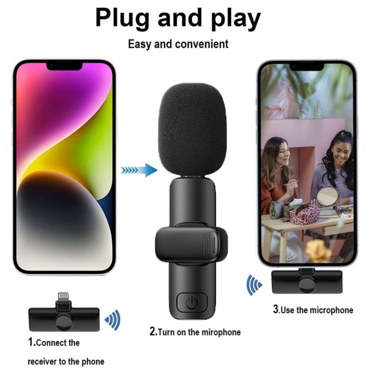 Bluetooth  Mini Microphone Wireless Lavalier Noise Reduction Microphone for iPhone / iPad, with 8 Pin Receiver & Dual Microphones - Microphone by buy2fix | Online Shopping UK | buy2fix