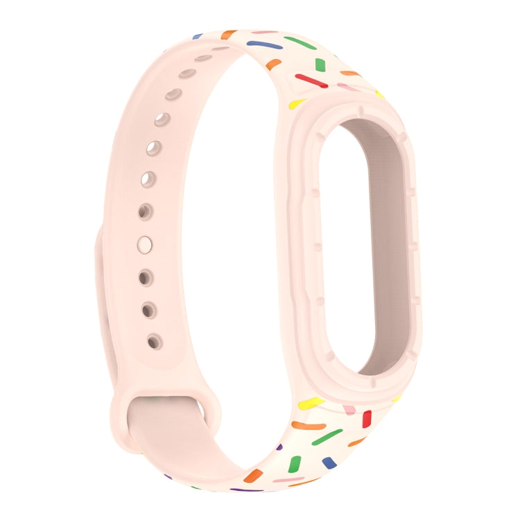 For Xiaomi Mi Band 8 ENKAY Hat-Prince Full Coverage Screen Protector + Adjsutable Silicone Sport Loop Strap Watchband(Pink) - Watch Bands by ENKAY | Online Shopping UK | buy2fix