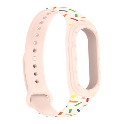 For Xiaomi Mi Band 8 ENKAY Hat-Prince Full Coverage Screen Protector + Adjsutable Silicone Sport Loop Strap Watchband(Pink) - Watch Bands by ENKAY | Online Shopping UK | buy2fix