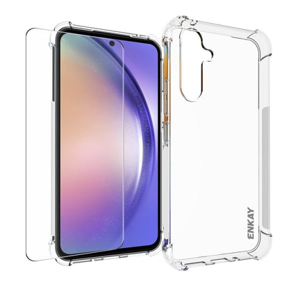 For Smausng Galaxy A54 5G ENKAY Transparent TPU Shockproof Phone Case with Glass Film - Galaxy Phone Cases by ENKAY | Online Shopping UK | buy2fix