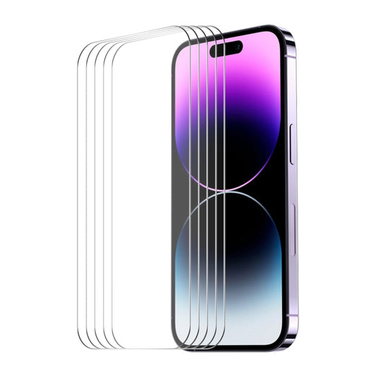 For iPhone 15 Pro 5pcs ENKAY 0.26mm 9H 2.5D High Aluminum-silicon Tempered Glass Film - iPhone 15 Pro Tempered Glass by ENKAY | Online Shopping UK | buy2fix