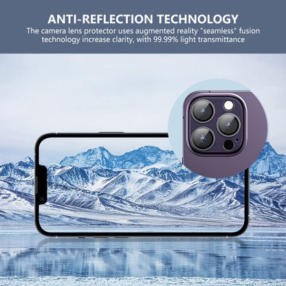 For iPhone 15 Pro / 15 Pro Max ENKAY Anti-reflection Camera Lens Aluminium Alloy Tempered Glass Film(Silver) - iPhone 15 Pro Max Tempered Glass by ENKAY | Online Shopping UK | buy2fix