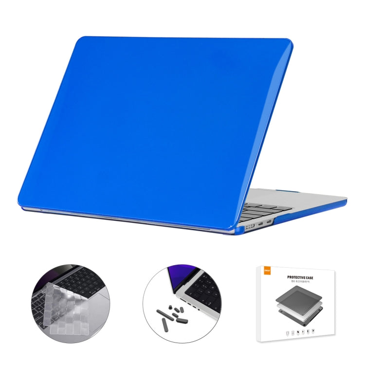 For MacBook Air 15.3 A2941 ENKAY EU Version 3 in 1 Crystal Protective Case with TPU Keyboard Film & Anti-dust Plugs(Dark Blue) - MacBook Air Cases by ENKAY | Online Shopping UK | buy2fix