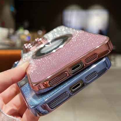 For iPhone 12 Pro Max MagSafe Gradient Glitter Electroplating TPU Phone Case(Golden) - iPhone 12 Pro Max Cases by buy2fix | Online Shopping UK | buy2fix