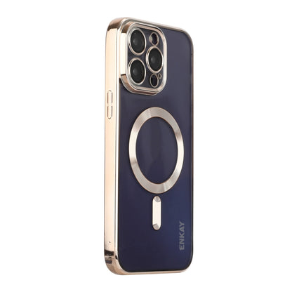 For iPhone 15 Pro Max ENKAY Hat-Prince Magsafe Electroplated TPU Clear Shockproof Phone Case(Golden) - iPhone 15 Pro Max Cases by ENKAY | Online Shopping UK | buy2fix