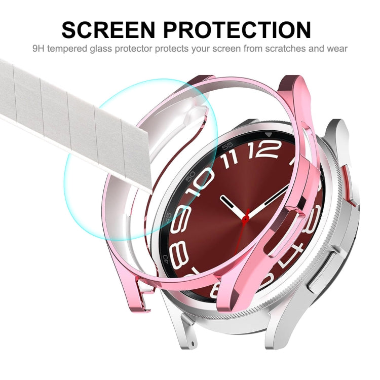 For Samsung Galaxy Watch6 Classic 47mm ENKAY Hat-Prince Electroplated Soft TPU Case + 0.2mm 9H Glass Screen Protector(Rose Gold) - Watch Cases by ENKAY | Online Shopping UK | buy2fix