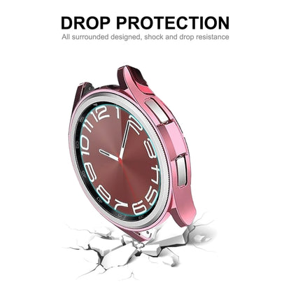 For Samsung Galaxy Watch6 Classic 47mm ENKAY Hat-Prince Electroplated Soft TPU Case + 0.2mm 9H Glass Screen Protector(Rose Gold) - Watch Cases by ENKAY | Online Shopping UK | buy2fix