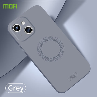 For iPhone 15 Plus MOFI Qin Series Magsafe Skin Feel All-inclusive Silicone Phone Case(Gray) - iPhone 15 Plus Cases by MOFI | Online Shopping UK | buy2fix