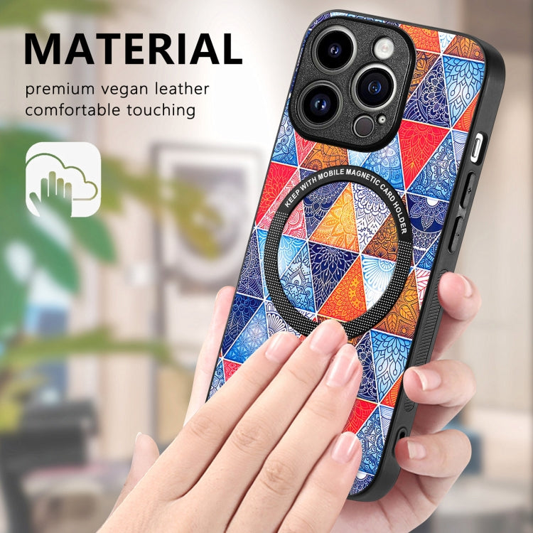 For iPhone 15 Pro Max Colored Drawing Leather Back Phone Case(Rhombus Mandala) - iPhone 15 Pro Max Cases by buy2fix | Online Shopping UK | buy2fix