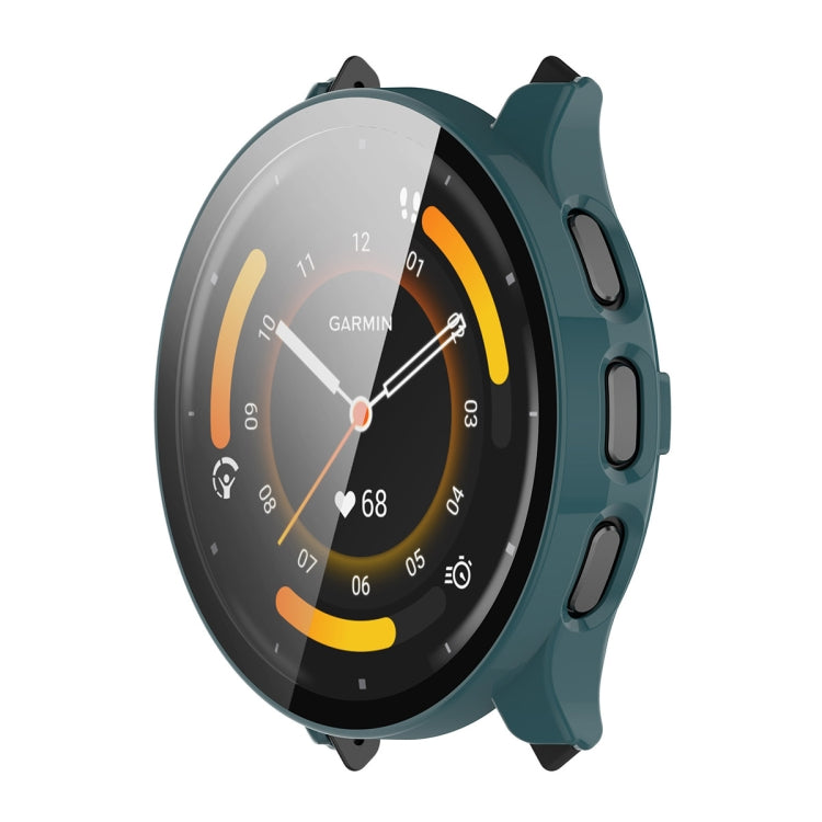 For Garmin Venu 3 ENKAY Hat-Prince Full Coverage PC + Tempered Glass Film Integrated Watch Case(Dark Green) - Watch Cases by ENKAY | Online Shopping UK | buy2fix