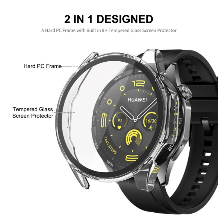 For Huawei Watch GT 4 46mm ENKAY Hat-Prince Full Coverage PC + Tempered Film Integrated Watch Protective Case(Dark Green) - Watch Cases by ENKAY | Online Shopping UK | buy2fix