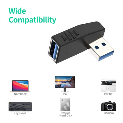 ENKAY USB 3.0 Adapter 90 Degree Angle Male to Female Combo Coupler Extender Connector, Angle:Vertical Up + Down - USB 3.0 by ENKAY | Online Shopping UK | buy2fix