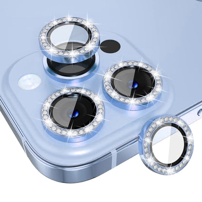 For iPhone 15 Pro / 15 Pro Max ENKAY AR Anti-reflection Individual Diamond Ring Camera Lens Glass Full Film(Sierra Blue) - iPhone 15 Pro Tempered Glass by ENKAY | Online Shopping UK | buy2fix