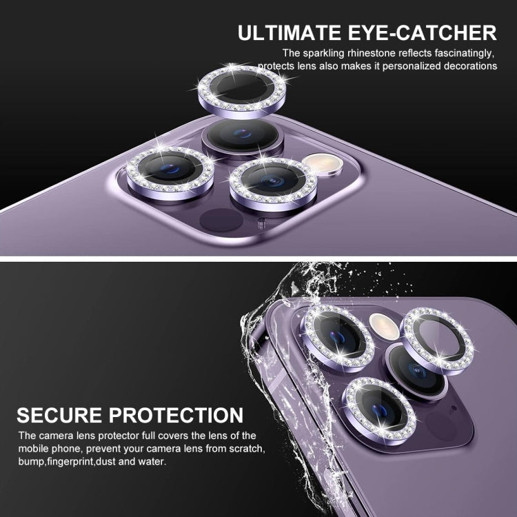 For iPhone 13 Pro / 13 Pro Max ENKAY AR Anti-reflection Individual Diamond Ring Camera Lens Glass Full Film(Light Purple) - iPhone 13 Pro Max Tempered Glass by ENKAY | Online Shopping UK | buy2fix