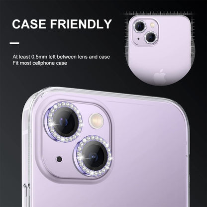 For iPhone 13 / 13 mini ENKAY AR Anti-reflection Individual Diamond Ring Camera Lens Glass Full Film(Colorful) - iPhone 13 Tempered Glass by ENKAY | Online Shopping UK | buy2fix