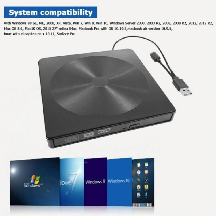 YJ895 High Speed DVD Burner Type-C Computer Laptop External Optical Drive Burner - Rewritable Drive by buy2fix | Online Shopping UK | buy2fix