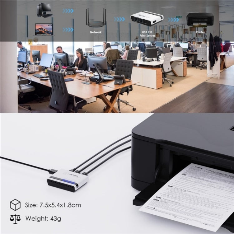 WAVLINK NU516U1 USB2.0 Wireless Printer Server With 10 / 100Mbps LAN / Bridge WiFi(UK Plug) - Printer Accessories by WAVLINK | Online Shopping UK | buy2fix