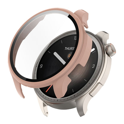 For Amazfit Balance A2286 ENKAY Hat-Prince Full Coverage Tempered Glass Film Integrated PC Watch Case(Pink) - Watch Cases by ENKAY | Online Shopping UK | buy2fix