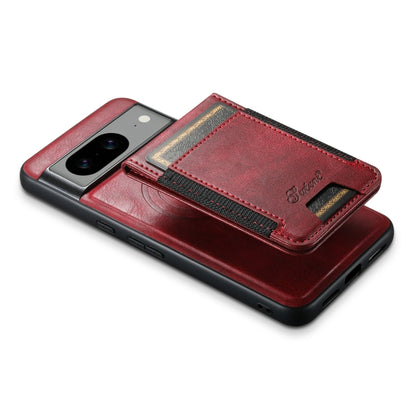 For Google Pixel 7 Suteni H17 Oil Eax Leather Detachable Wallet Phone Case(Red) - Google Cases by Suteni | Online Shopping UK | buy2fix