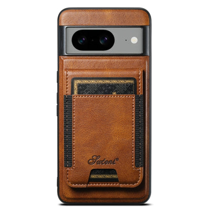 For Google Pixel 6 Pro Suteni H17 Oil Eax Leather Detachable Wallet Phone Case(Brown) - Google Cases by Suteni | Online Shopping UK | buy2fix