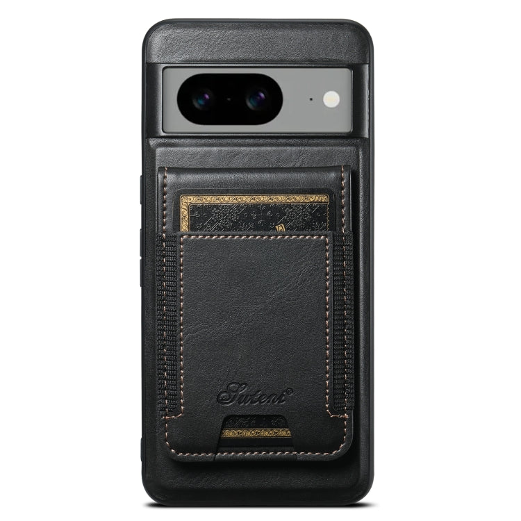 For Google Pixel 8a Suteni H17 Oil Eax Leather Detachable Wallet Phone Case(Black) - Google Cases by Suteni | Online Shopping UK | buy2fix