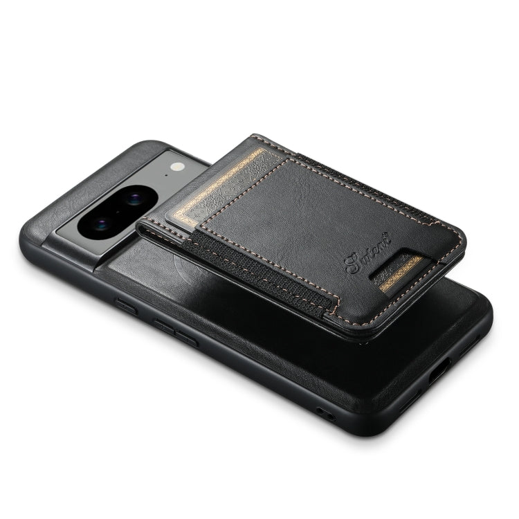 For Google Pixel 8a Suteni H17 Oil Eax Leather Detachable Wallet Phone Case(Black) - Google Cases by Suteni | Online Shopping UK | buy2fix