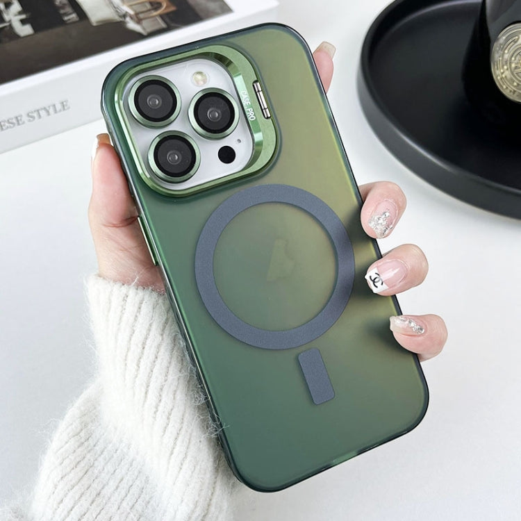 For iPhone 13 Pro MagSafe Lens Holder PC Hybrid TPU Phone Case(Green) - iPhone 13 Pro Cases by buy2fix | Online Shopping UK | buy2fix