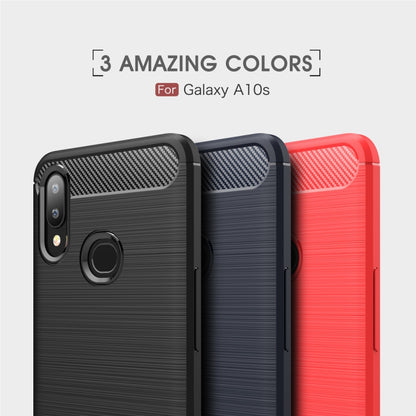 Brushed Texture Carbon Fiber TPU Case for Galaxy A10s(Navy Blue) - Galaxy Phone Cases by buy2fix | Online Shopping UK | buy2fix