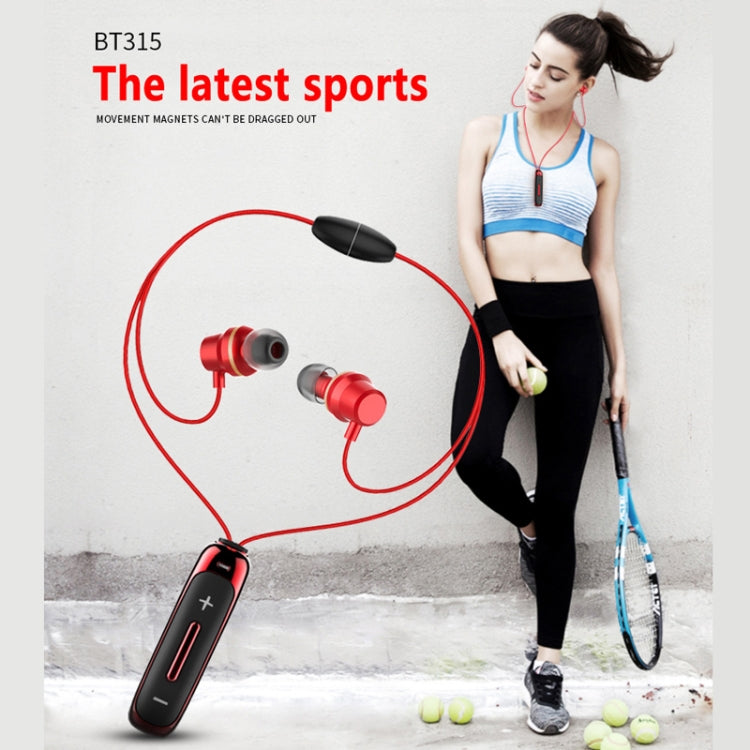 BT315 Sport Bluetooth Headset Wireless Stereo Earphone Bluetooth 4.1 Earpiece With Mic Sport Bass Magnetic Necklace Earpiece(White) - Sport Earphone by buy2fix | Online Shopping UK | buy2fix