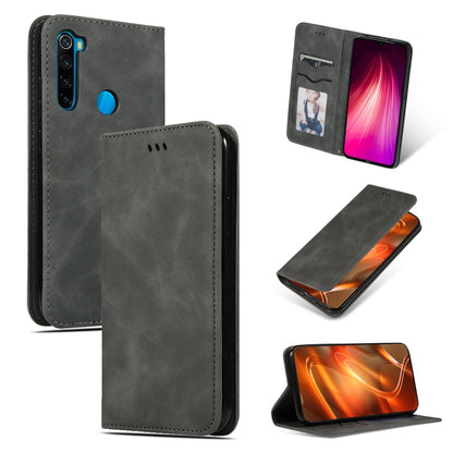 For Xiaomi Redmi Note 8 Retro Skin Feel Business Magnetic Horizontal Flip Leather Case(Grey) - Xiaomi Cases by buy2fix | Online Shopping UK | buy2fix
