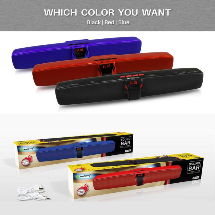 New Rixing NR7017 TWS Portable 10W Stereo Surround Soundbar Bluetooth Speaker with Microphone(Red) - Desktop Speaker by NewRixing | Online Shopping UK | buy2fix