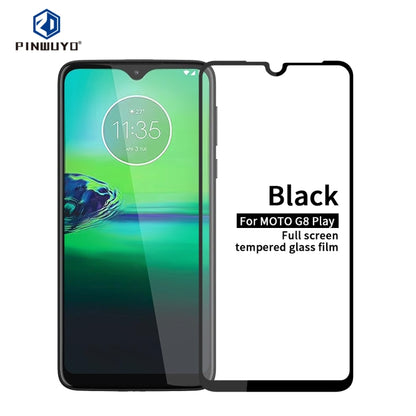 For  MOTO G8 Play PINWUYO 9H 2.5D Full Screen Tempered Glass Film(Black) - Motorola Tempered Glass by PINWUYO | Online Shopping UK | buy2fix