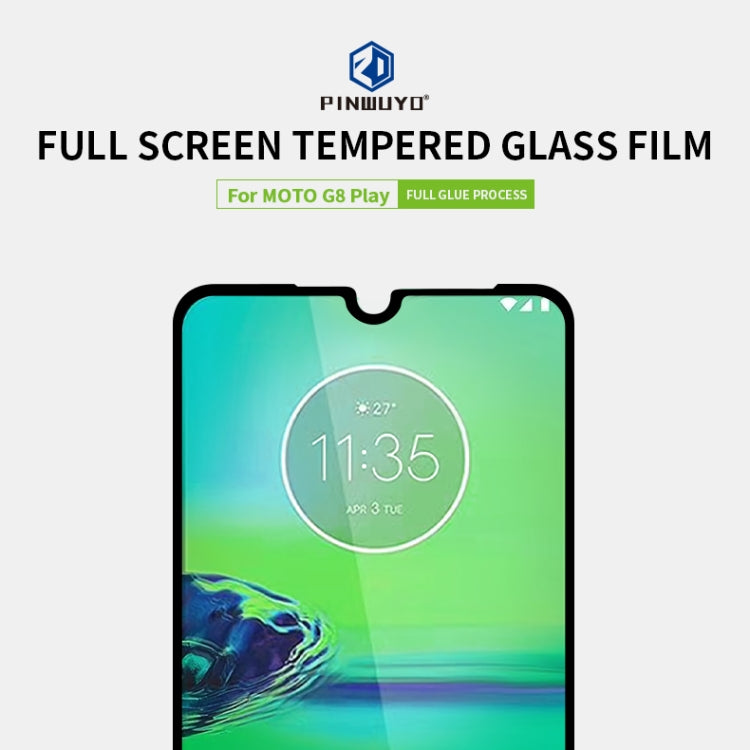 For  MOTO G8 Play PINWUYO 9H 2.5D Full Screen Tempered Glass Film(Black) - Motorola Tempered Glass by PINWUYO | Online Shopping UK | buy2fix