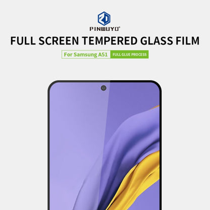 For Galaxy A51 PINWUYO 9H 2.5D Full Screen Tempered Glass Film(Black) - Galaxy Tempered Glass by PINWUYO | Online Shopping UK | buy2fix