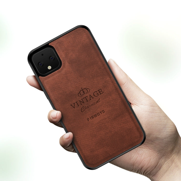 For Google Pixel 4 XL PINWUYO Zun Series PC + TPU + Skin Patch Waterproof Anti-fall All-inclusive Protective Shell(Brown) - Google Cases by PINWUYO | Online Shopping UK | buy2fix