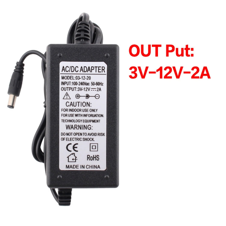3-24V 1A AC To DC Adjustable Voltage Power Adapter Universal Power Supply Display Screen Power Switching Charger, Plug Type:EU - Power Supplies by buy2fix | Online Shopping UK | buy2fix