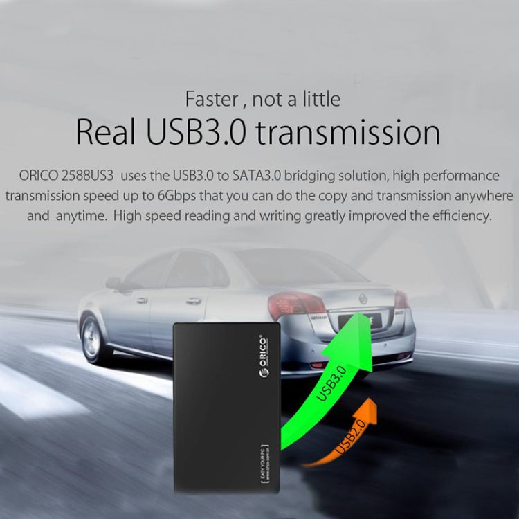 ORICO 2588US3-V1 2.5 inch USB3.0 Hard Drive Enclosure(Black) -  by ORICO | Online Shopping UK | buy2fix