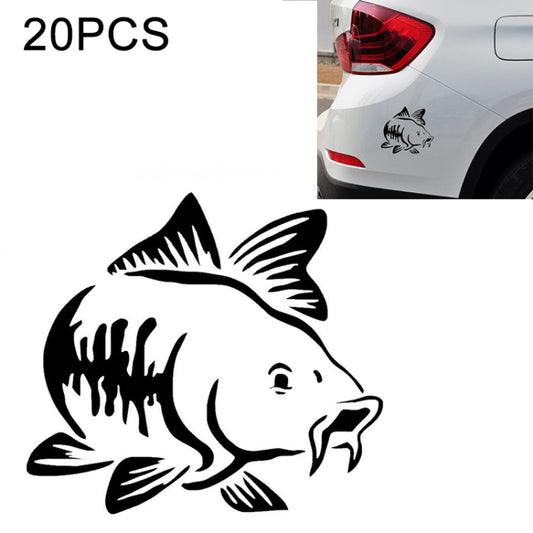 20 PCS Carp Fish Shape Window Car Sticker Reflective Car Styling Decoration(Black) - Decorative Sticker by buy2fix | Online Shopping UK | buy2fix