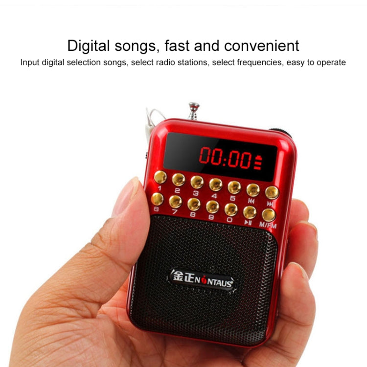 Portable Rechargeable FM Radio Receiver Speaker, Support USB / TF Card / Music MP3 Player(Red) - Radio Player by buy2fix | Online Shopping UK | buy2fix