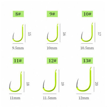 15 PCS / 3 Sets Stranded Double Hook Anti-winding Silver Carp Fishing Group Spring Fishing Hook, Specification:13(Fluorescent Hook) - Outdoor & Sports by buy2fix | Online Shopping UK | buy2fix