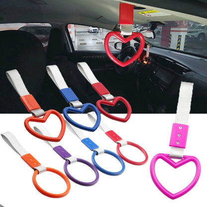 JDM Car Static Belt Decorative Warning Hanging Ring Rear Bumper Warning Ring Car Safety Hand Ring(Heart-Shaped Blue) - Static Belt by buy2fix | Online Shopping UK | buy2fix