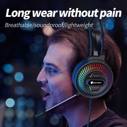 PANTSAN PSH-400 USB Computer Head-Mounted Luminous RGB Wired Headset, Specification:3.5mm Single Plug - Multimedia Headset by PANTSAN | Online Shopping UK | buy2fix