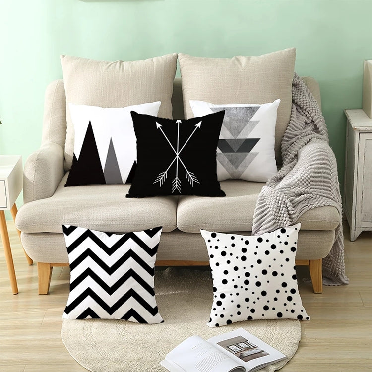 2 PCS Black and White Simple and Modern Geometric Abstract Decorative Pillowcases Polyester Throw Pillow Case(8) - Cushions & Pillows by buy2fix | Online Shopping UK | buy2fix