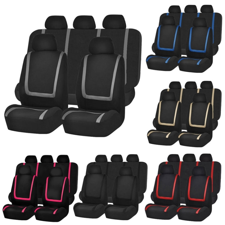 Universal Car Seat Cover Polyester Fabric Automobile Seat Covers Car Seat Cover Vehicle Seat Protector Interior Accessories 9pcs Set Pink - Seat Accessories by buy2fix | Online Shopping UK | buy2fix