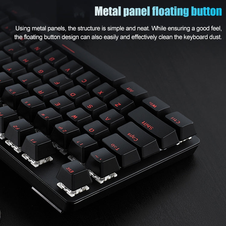 Rapoo V500 87-keys Alloy Edition Desktop Laptop Computer Game Esports Office Home Typing Metal Wired Mechanical Keyboard without Backlight,(Black Shaft) - Wired Keyboard by Rapoo | Online Shopping UK | buy2fix