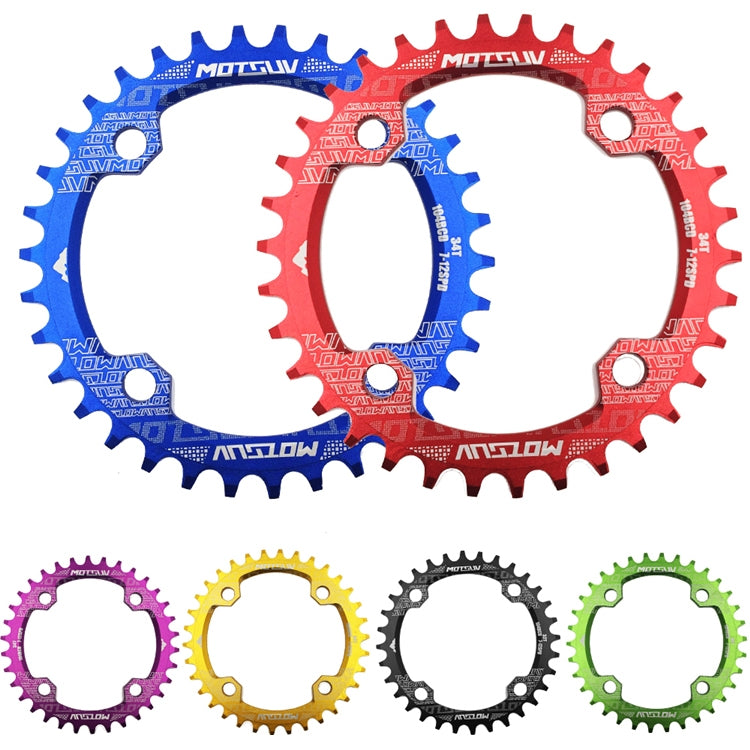 MOTSUV Narrow Wide Chainring MTB  Bicycle 104BCD Tooth Plate Parts(Red) - Bicycle Brake Parts by MOTSUV | Online Shopping UK | buy2fix