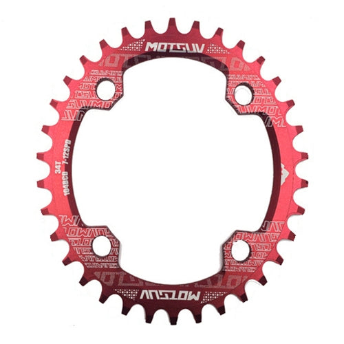 MOTSUV Narrow Wide Chainring MTB  Bicycle 104BCD Tooth Plate Parts(Red) - Bicycle Brake Parts by MOTSUV | Online Shopping UK | buy2fix