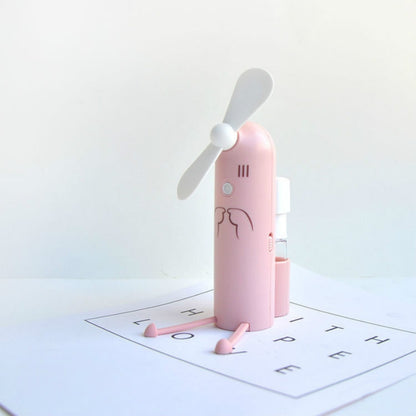 Creative Mobile Phone Bracket Cartoon Spray Mini Fan Portable Usb Fan(Pink) - Consumer Electronics by buy2fix | Online Shopping UK | buy2fix