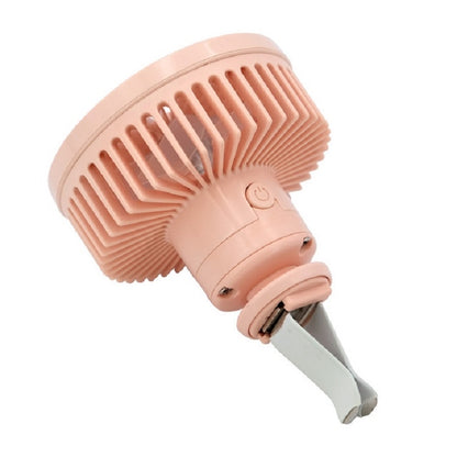 Car Vent Fan Multi-function USB Interface Mini LED Lamp Car Fan(Pink) - Heating & Fans by buy2fix | Online Shopping UK | buy2fix