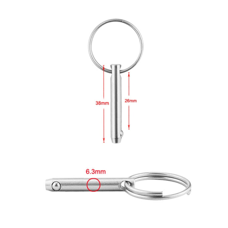 3 PCS Boat Accessories 316 Stainless Steel Ball Pin Quick Release And Quick Release Safety Pin Spring Steel Ball Pin, Size: 6.3x38mm - Outdoor & Sports by buy2fix | Online Shopping UK | buy2fix